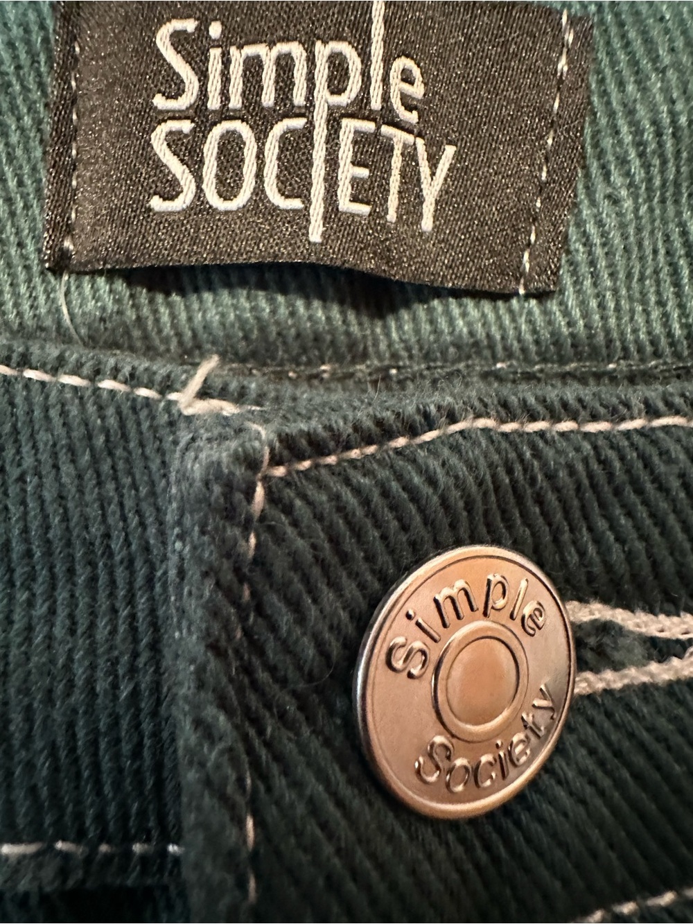 Simple Society Women's Forest Green Cargo Pants 9/29 Carpenter Workwear - Picture 5 of 6
